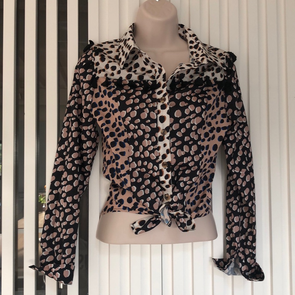 Never Fully Dressed Black Fringed Blouse